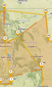 US Historic Sites Intelligent Routing Optimized follows 1 2 5 - and later - 45 4 3 46 to save 2 hours and 30 minutes