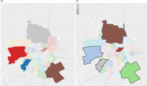 Some wards side by side in Tableau